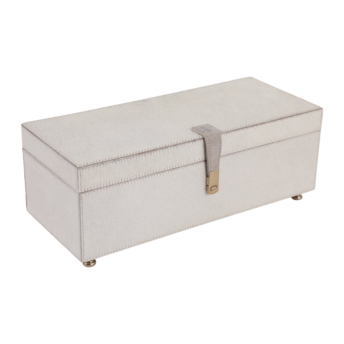 12" GENOA CREAM HAIR ON HIDE BOX