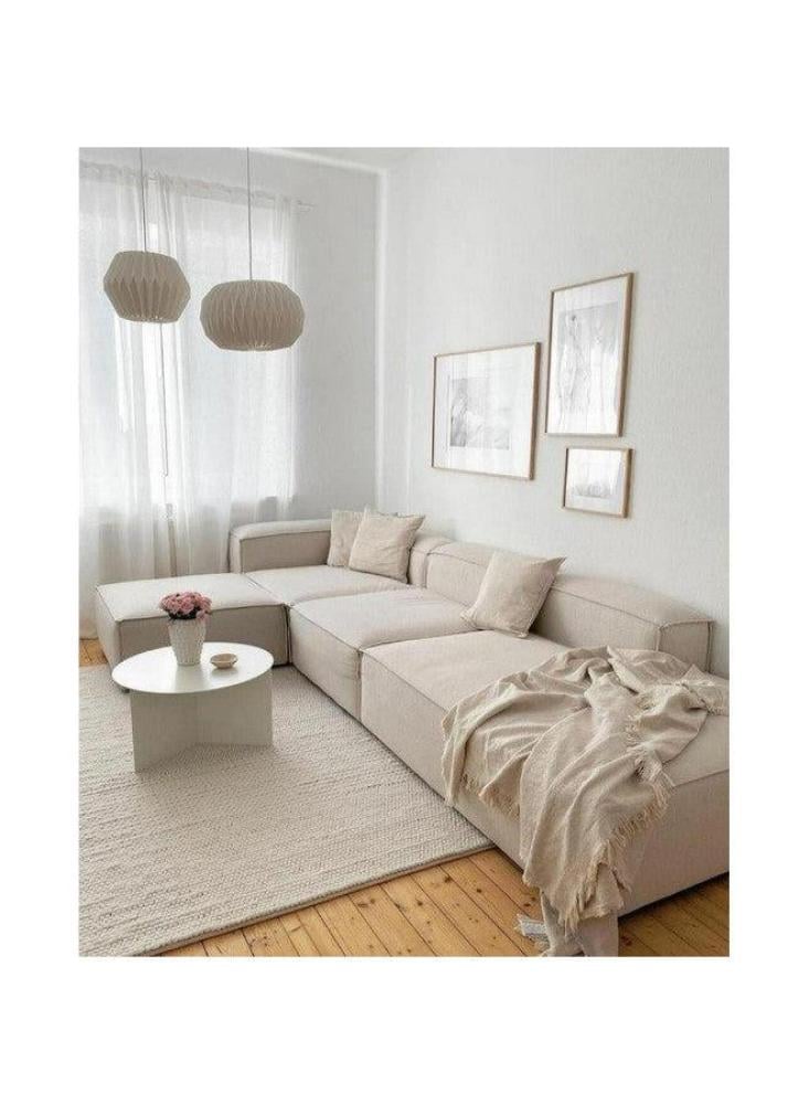 Royal | Regal Button-Tufted Sofa - Beige - 310x180x90x80 cm