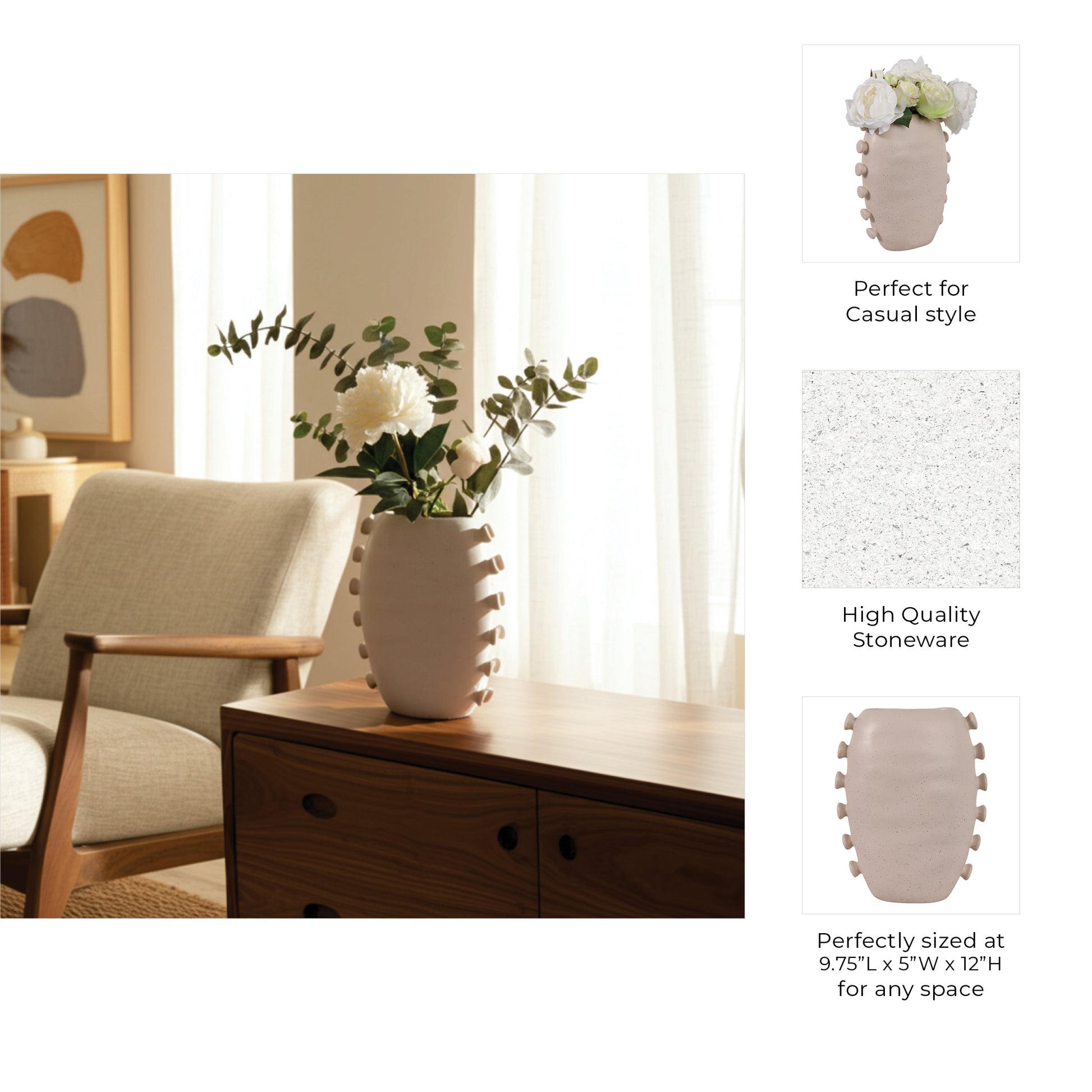 مزهرية ماريكوبا باللون الكريمي Maricopa Cream Vase