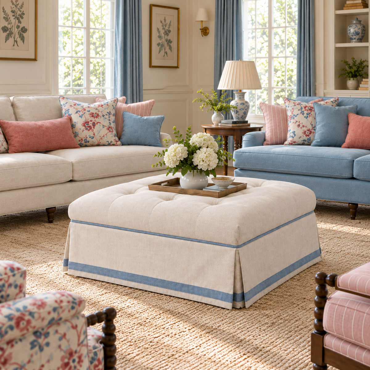 Country Rose Cottage by Noof Alaboudi Ottoman