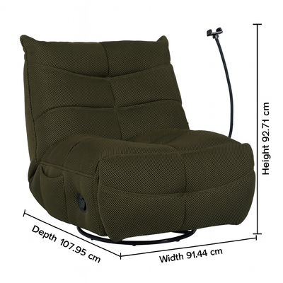 Finn Army green Swivel Power Recliner