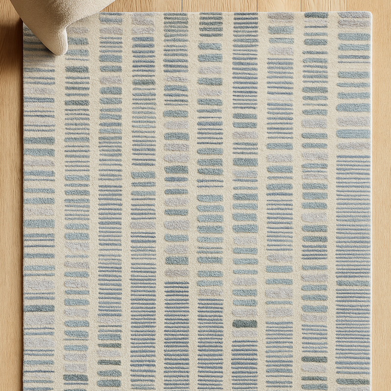 Black and Natural Striped Jute Rug - Modern Farmhouse Style