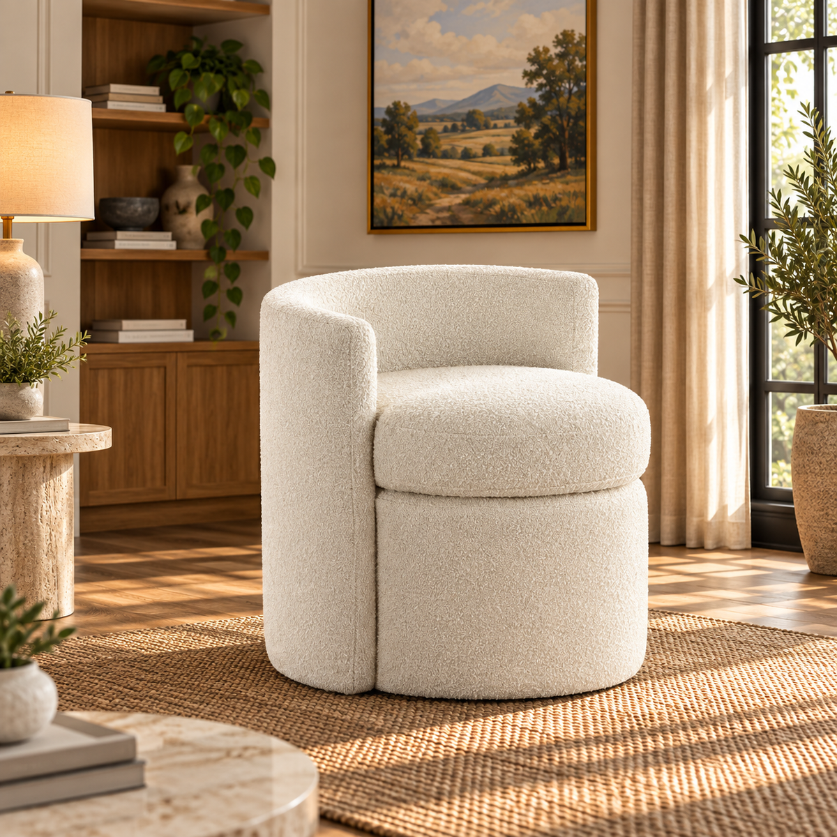 Mono off White Ottoman