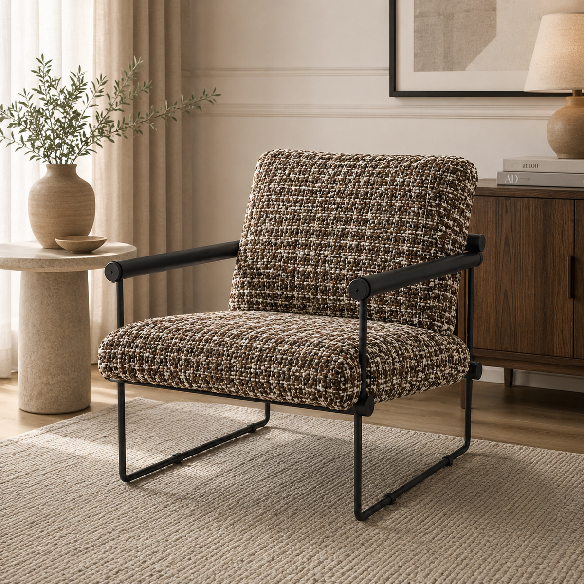 May Printed Boucle Accent Chair