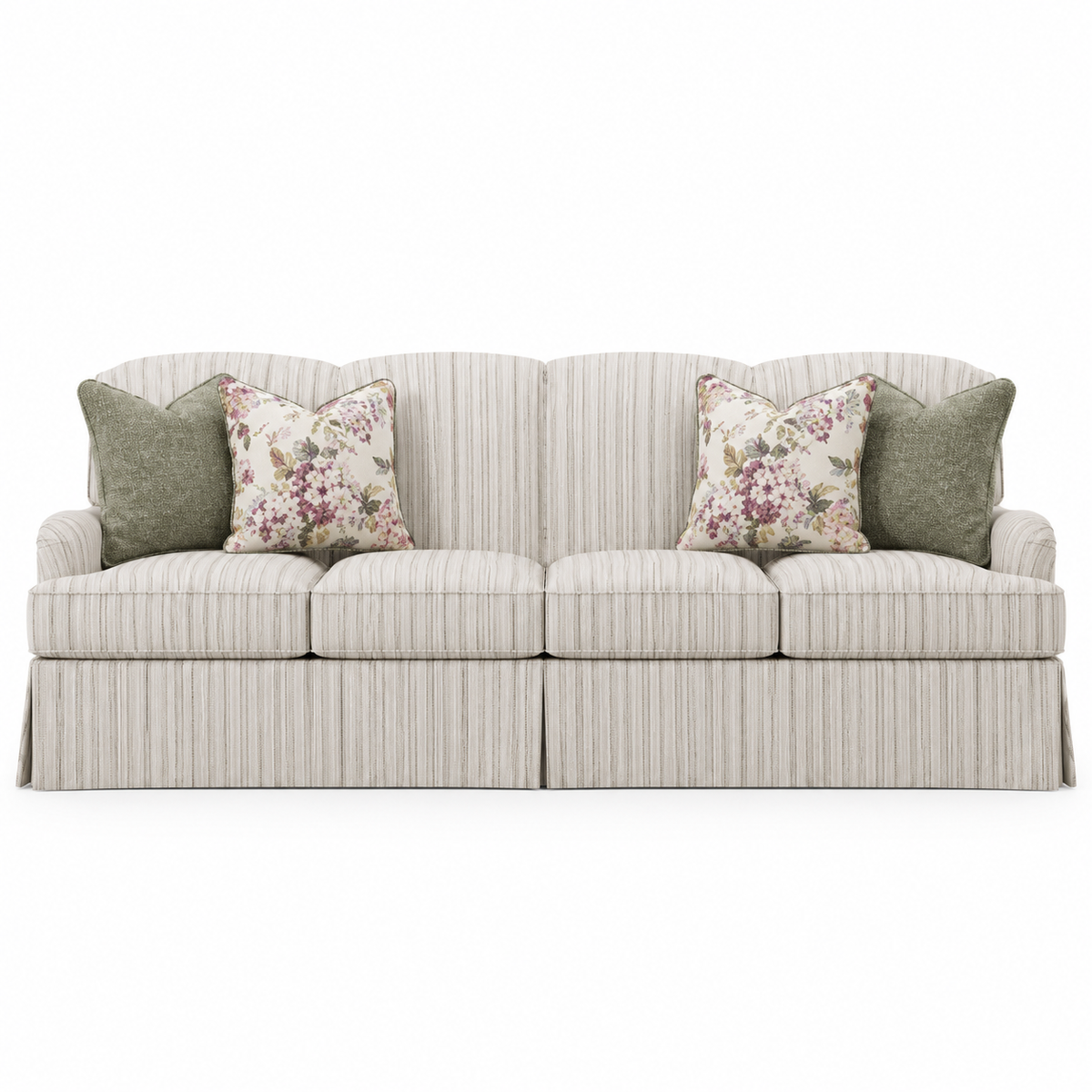 Jasmine Sofa Striped Pattern & Skirted 215cm