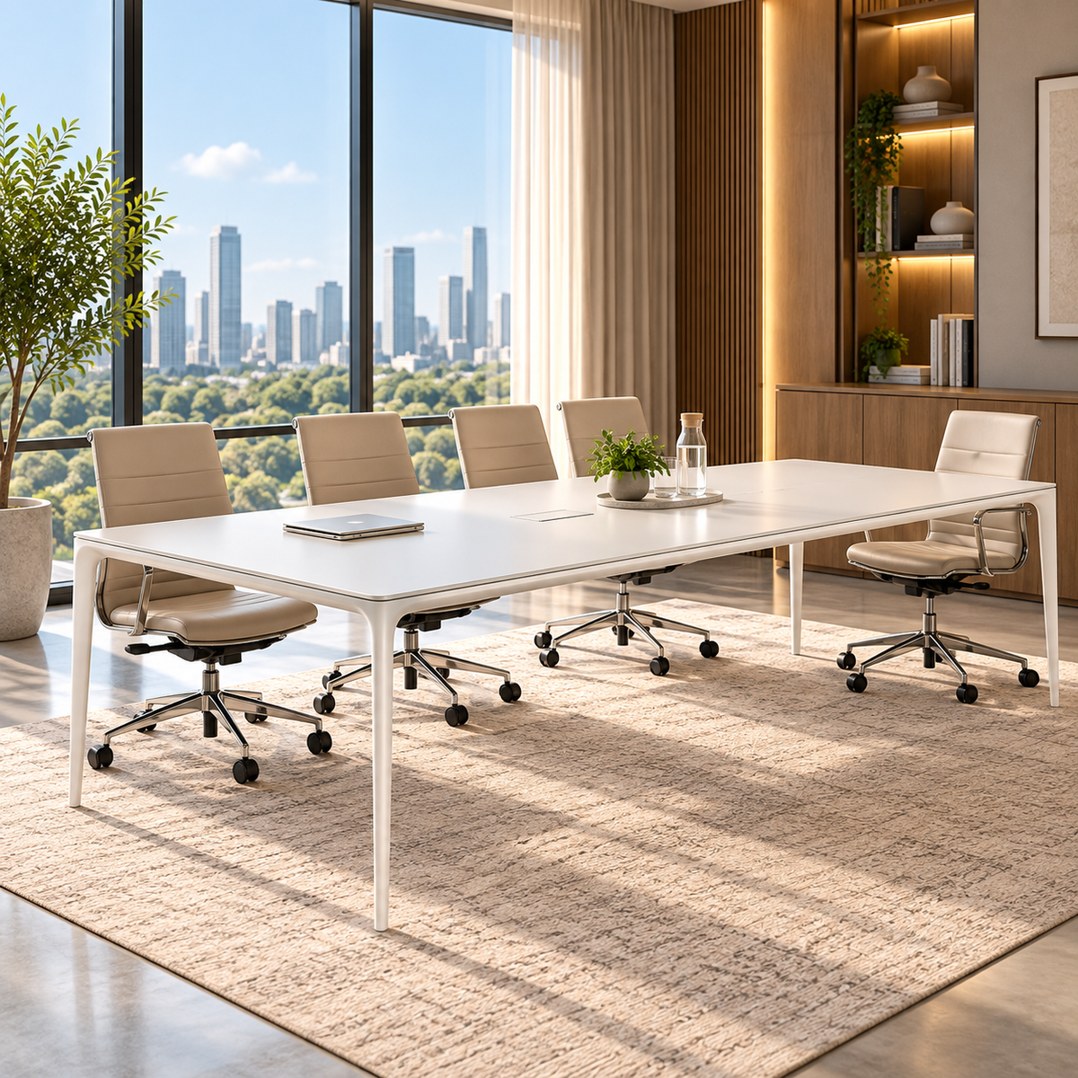 Arc Meeting Table - White 2.4 m