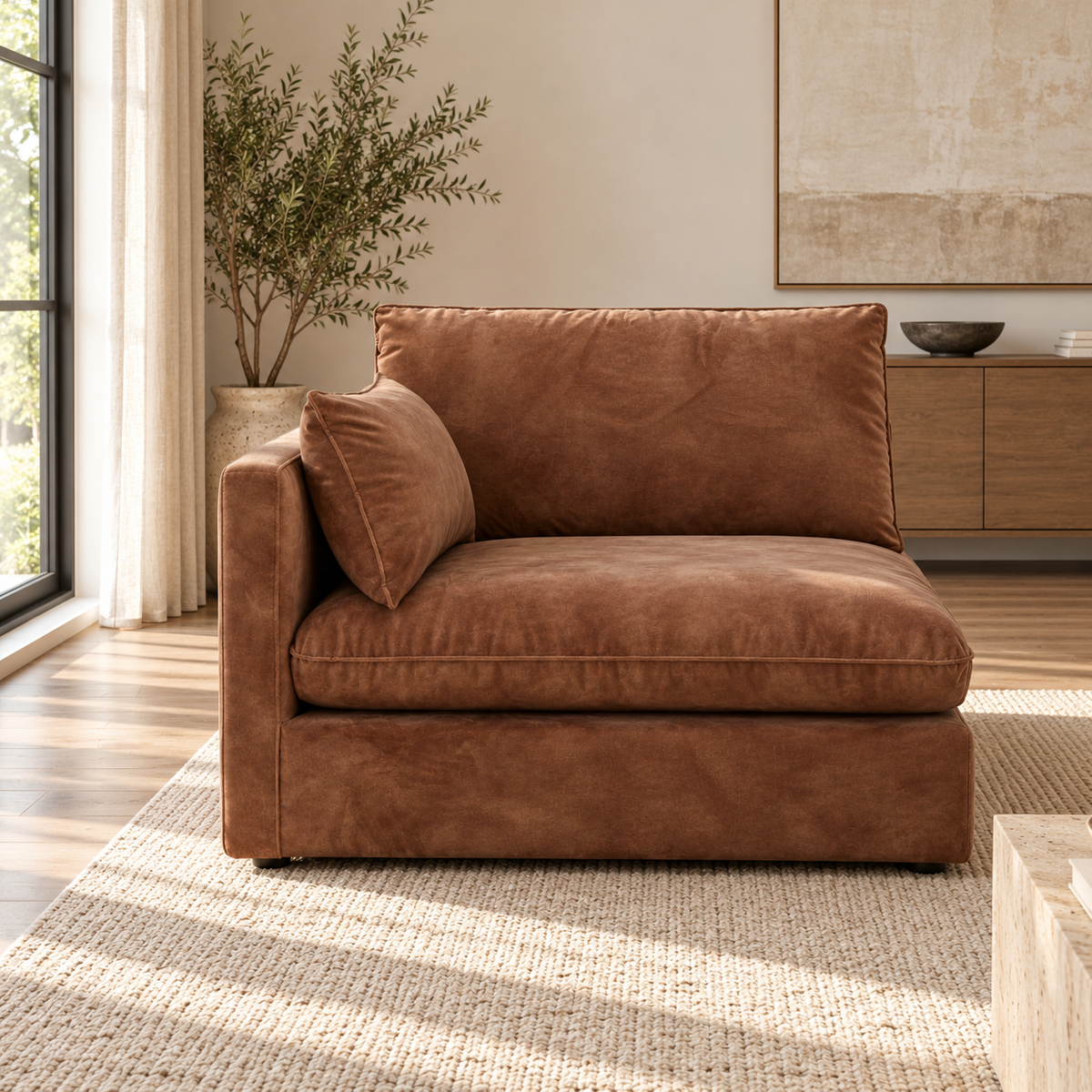 Bologna Brown 1.5 Seater With Left Arm