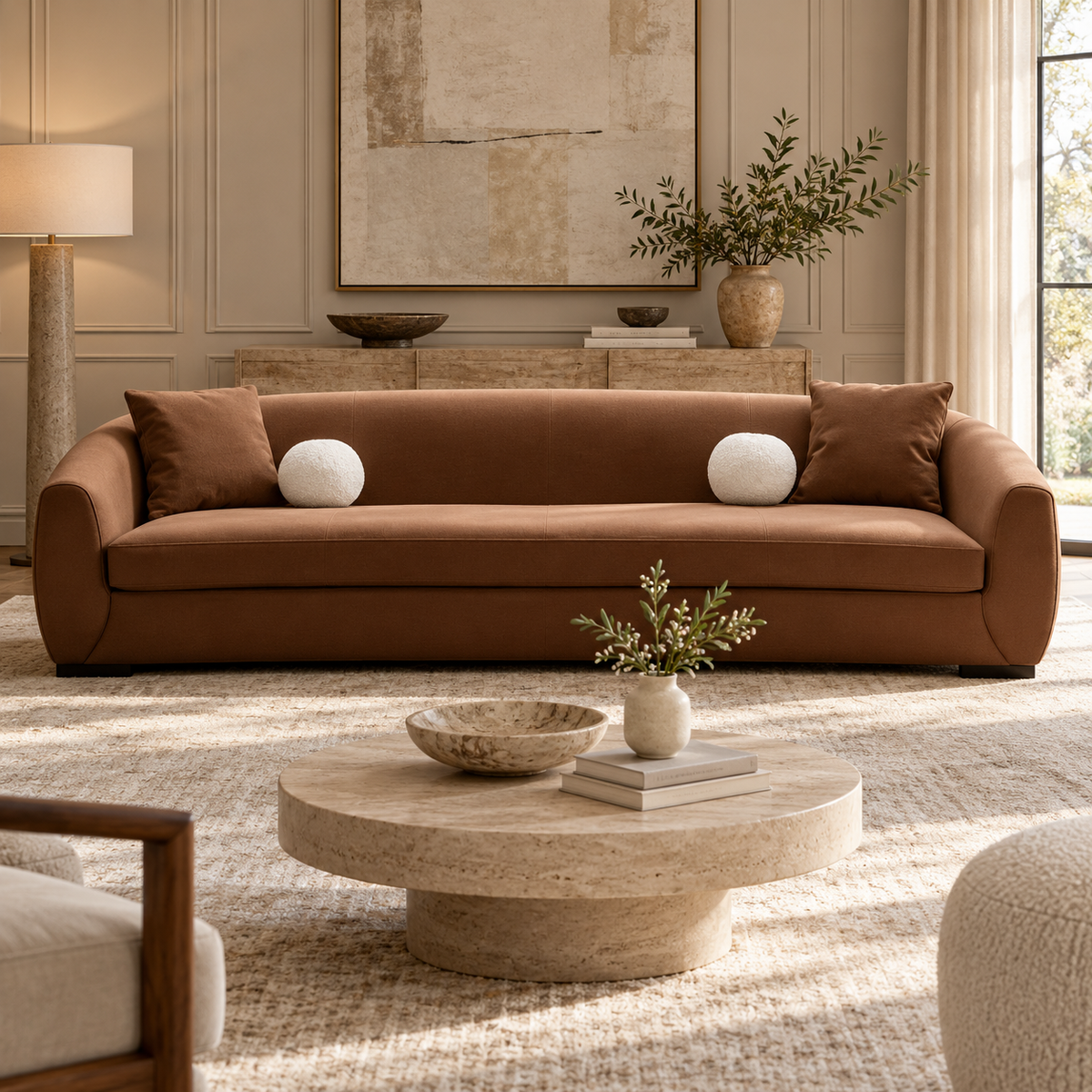 Boucle Sofa ( 250W / 280W /  300W ) - Leather
