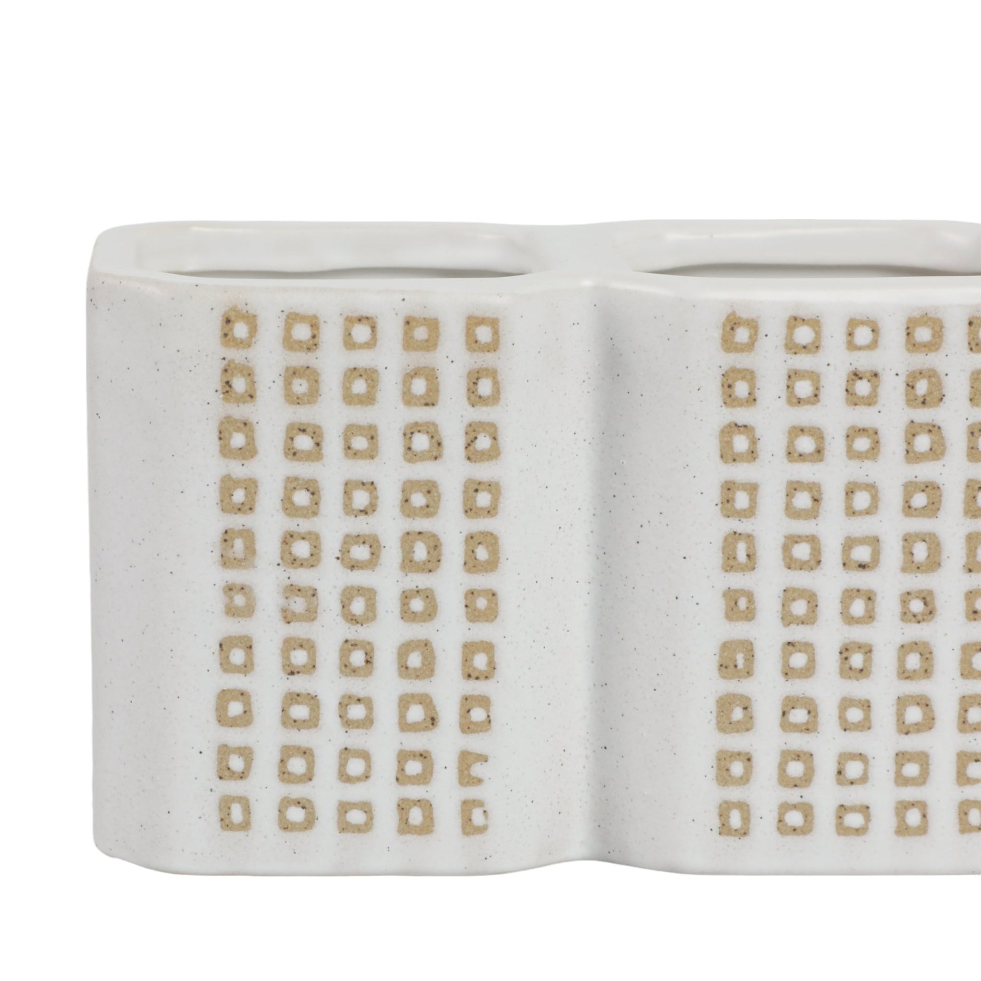 3-CUP DOTTED PEN HOLDER, BEIGE Table Decors| Sagebrook Home