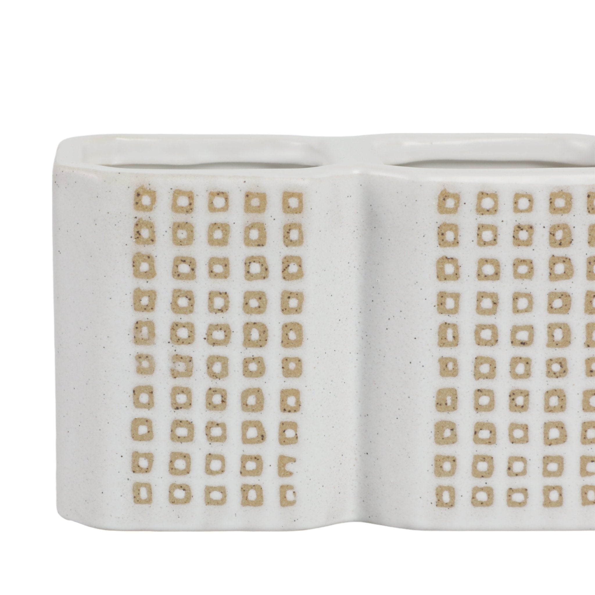 3-CUP DOTTED PEN HOLDER, BEIGE Table Decors| Sagebrook Home