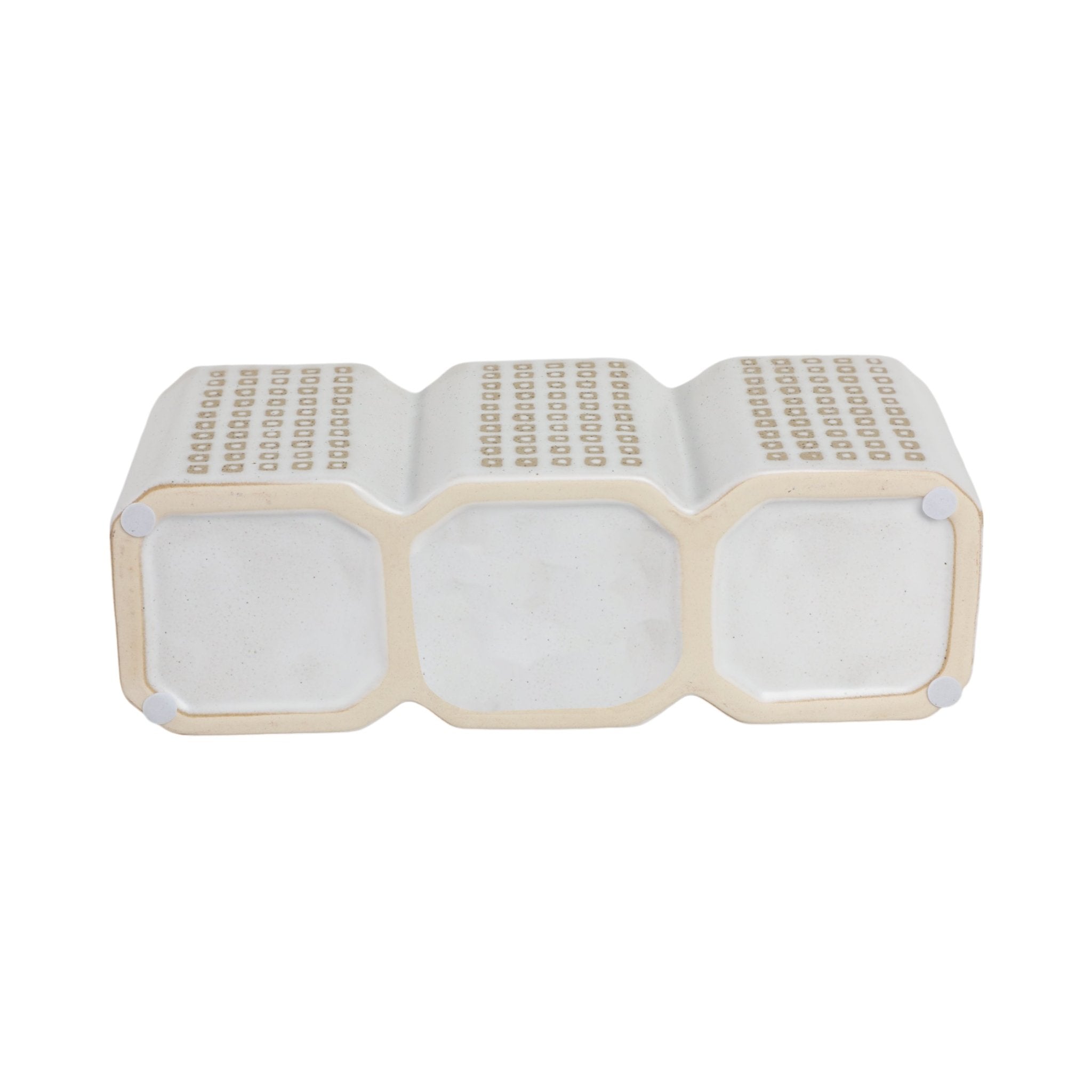 3-CUP DOTTED PEN HOLDER, BEIGE Table Decors| Sagebrook Home