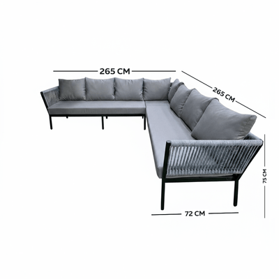 3 - Piece Outdoor Seating Set with Extra Chair – Unique Design – Gray - Al Rugaib Furniture