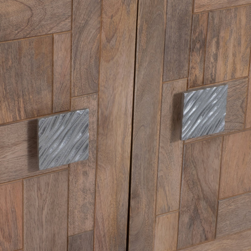 30" 2 DOOR COFFER FRONT CABINET, LIGHT WASH - Al Rugaib Furniture