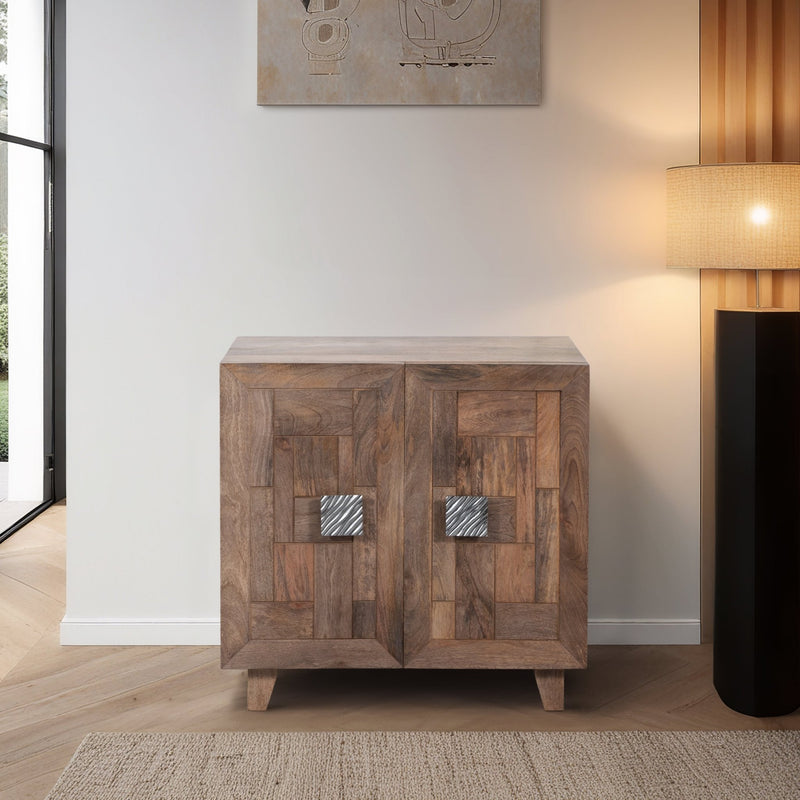 30" 2 DOOR COFFER FRONT CABINET, LIGHT WASH - Al Rugaib Furniture