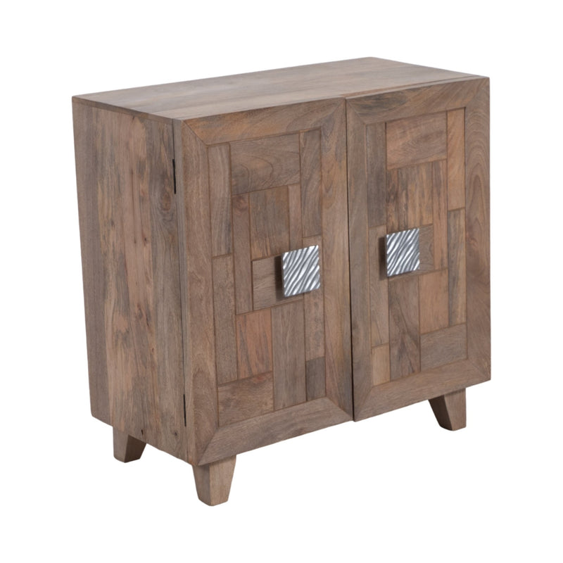 30" 2 DOOR COFFER FRONT CABINET, LIGHT WASH - Al Rugaib Furniture