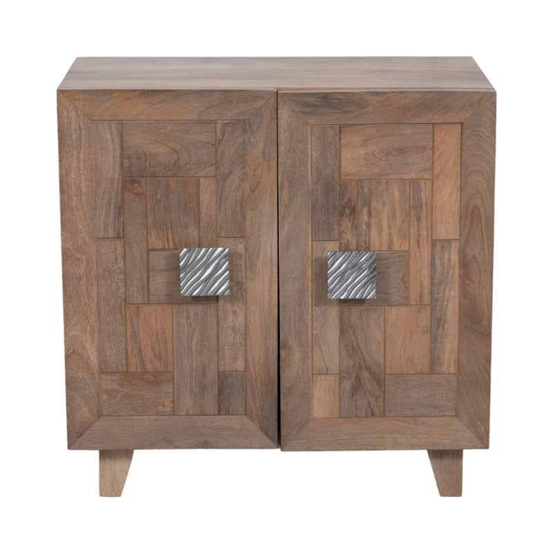 30" 2 DOOR COFFER FRONT CABINET, LIGHT WASH - Al Rugaib Furniture