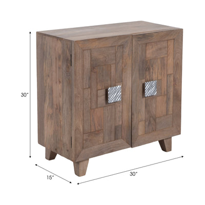 30" 2 DOOR COFFER FRONT CABINET, LIGHT WASH - Al Rugaib Furniture