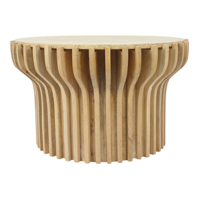 30" Grenoble Wood And Travertine Coffee Table, Whi - Al Rugaib Furniture