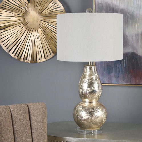 30" HT FLOOR LAMP 16"X16"X11" SHADE; with crystal base Floor lamps| Crestview