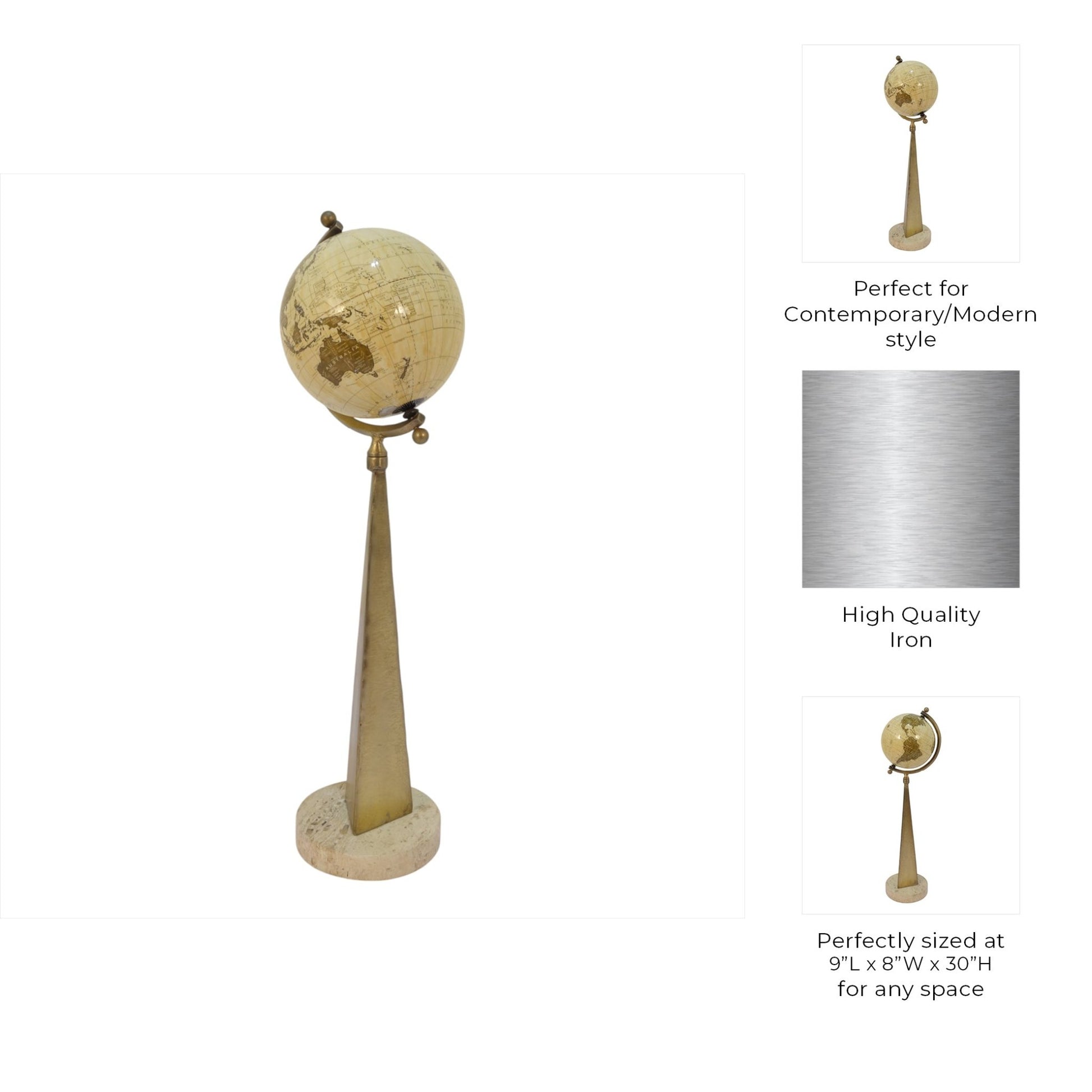 30" Rouen Oversized Globe, Bronze Table Decors| Sagebrook Home
