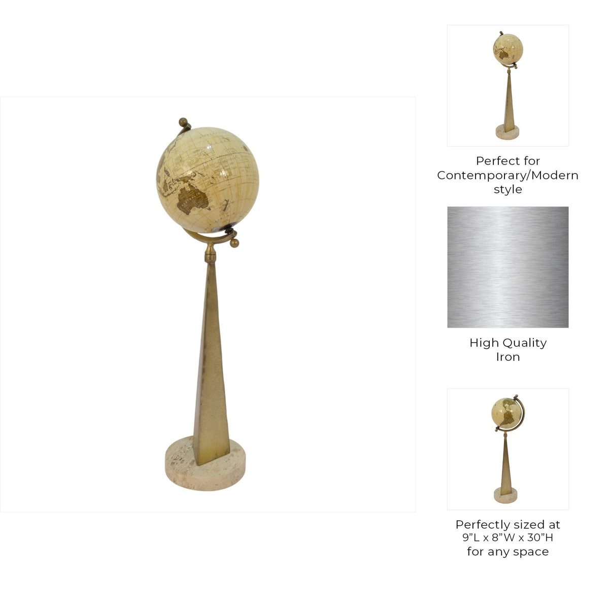 30" Rouen Oversized Globe, Bronze Table Decors| Sagebrook Home