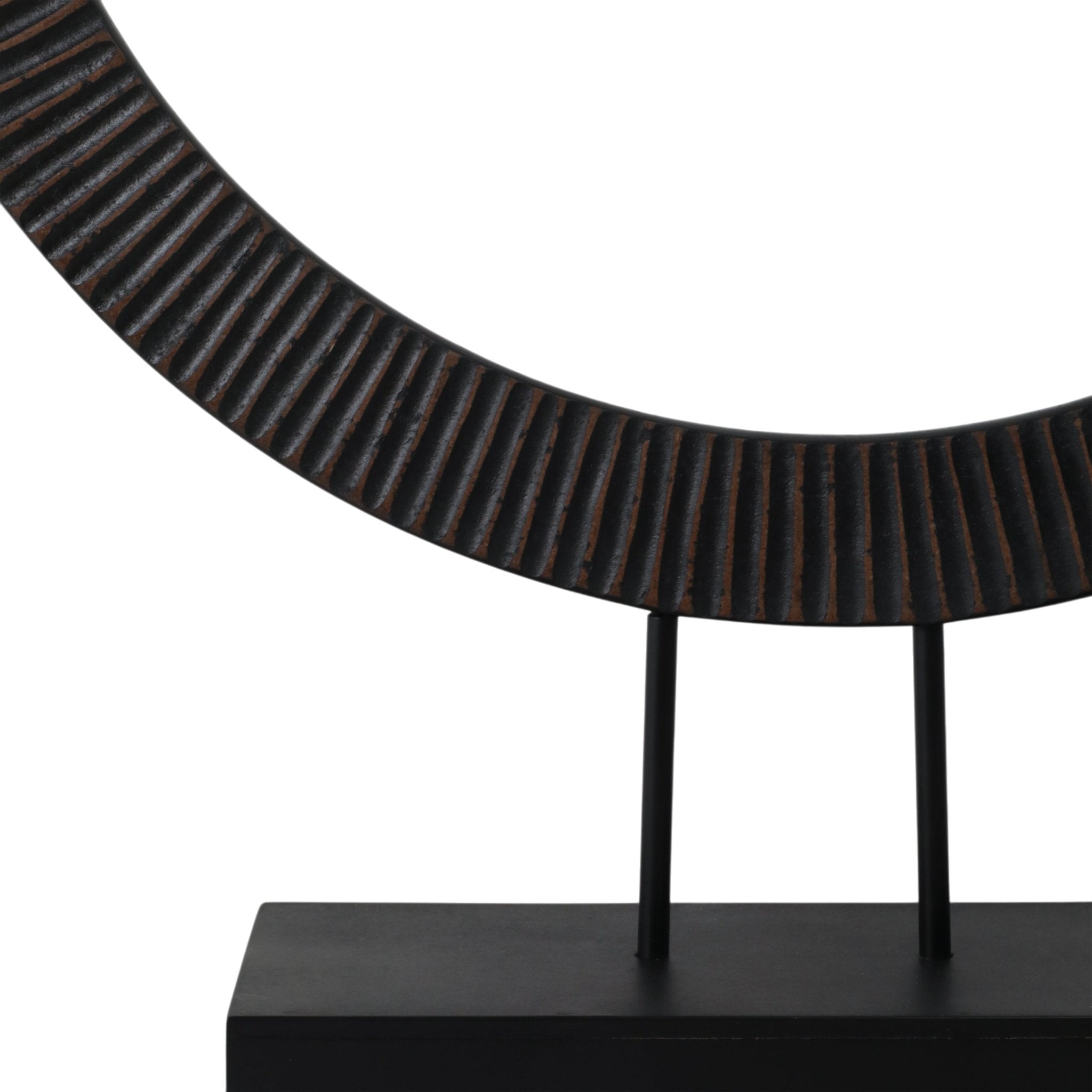 30" VOLTA LARGE BLACK WOOD RING STATUARY Table Decors| Sagebrook Home