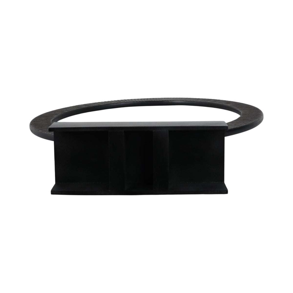 30" VOLTA LARGE BLACK WOOD RING STATUARY Table Decors| Sagebrook Home
