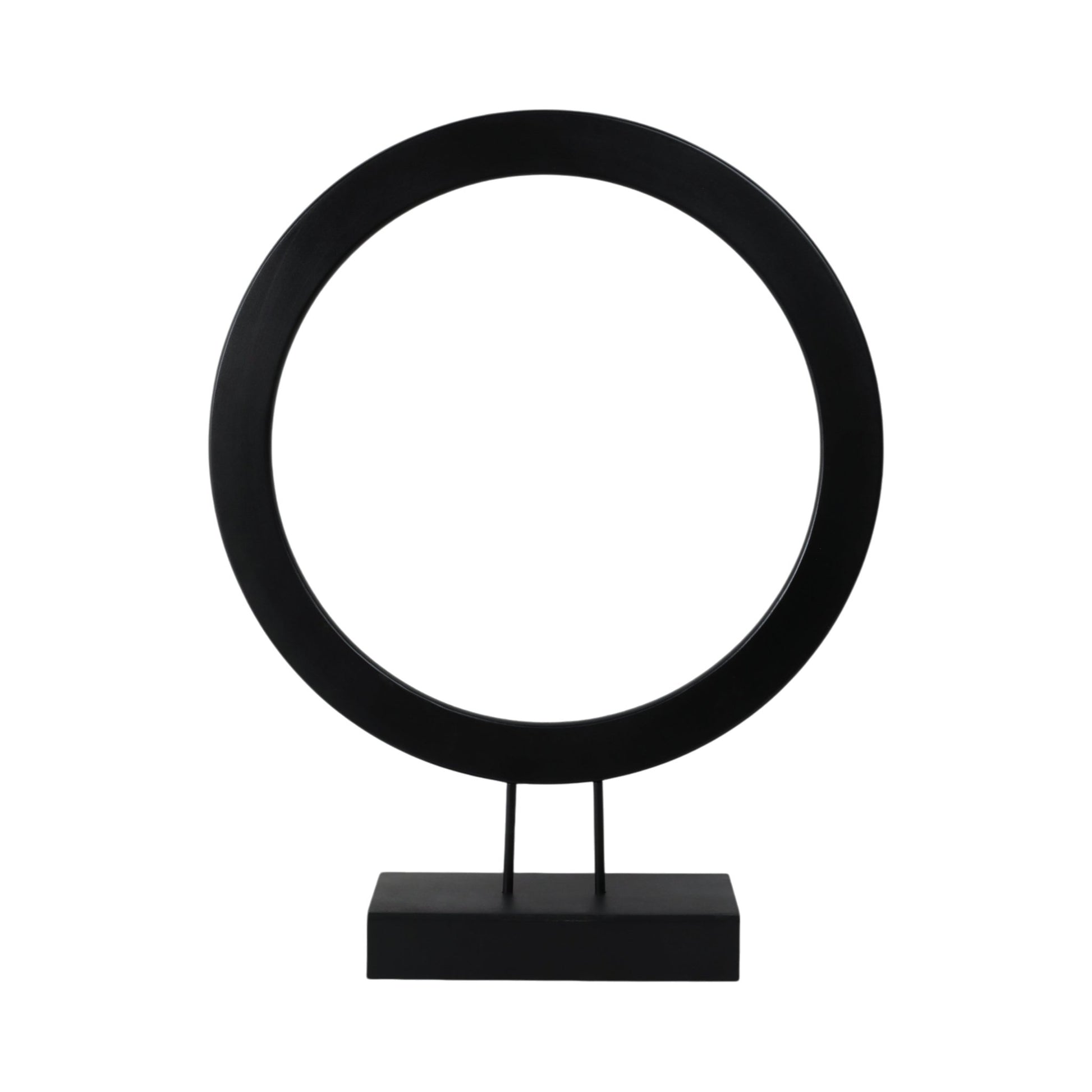30" VOLTA LARGE BLACK WOOD RING STATUARY Table Decors| Sagebrook Home