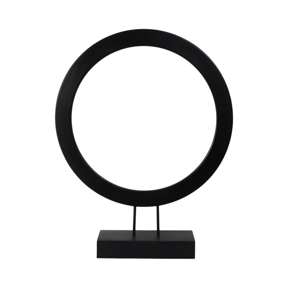 30" VOLTA LARGE BLACK WOOD RING STATUARY Table Decors| Sagebrook Home