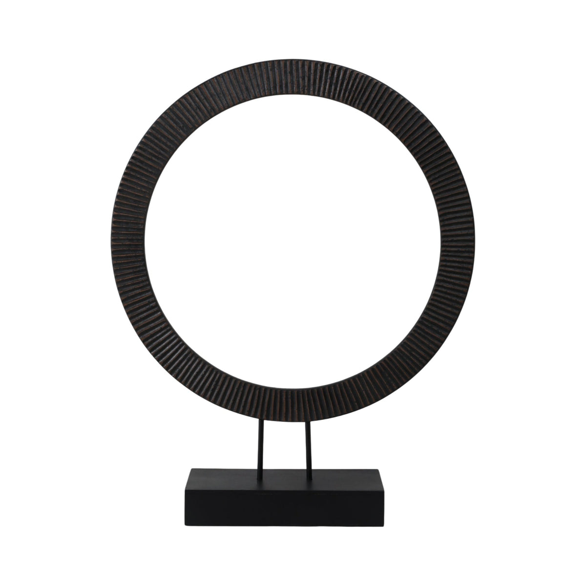 30" VOLTA LARGE BLACK WOOD RING STATUARY Table Decors| Sagebrook Home