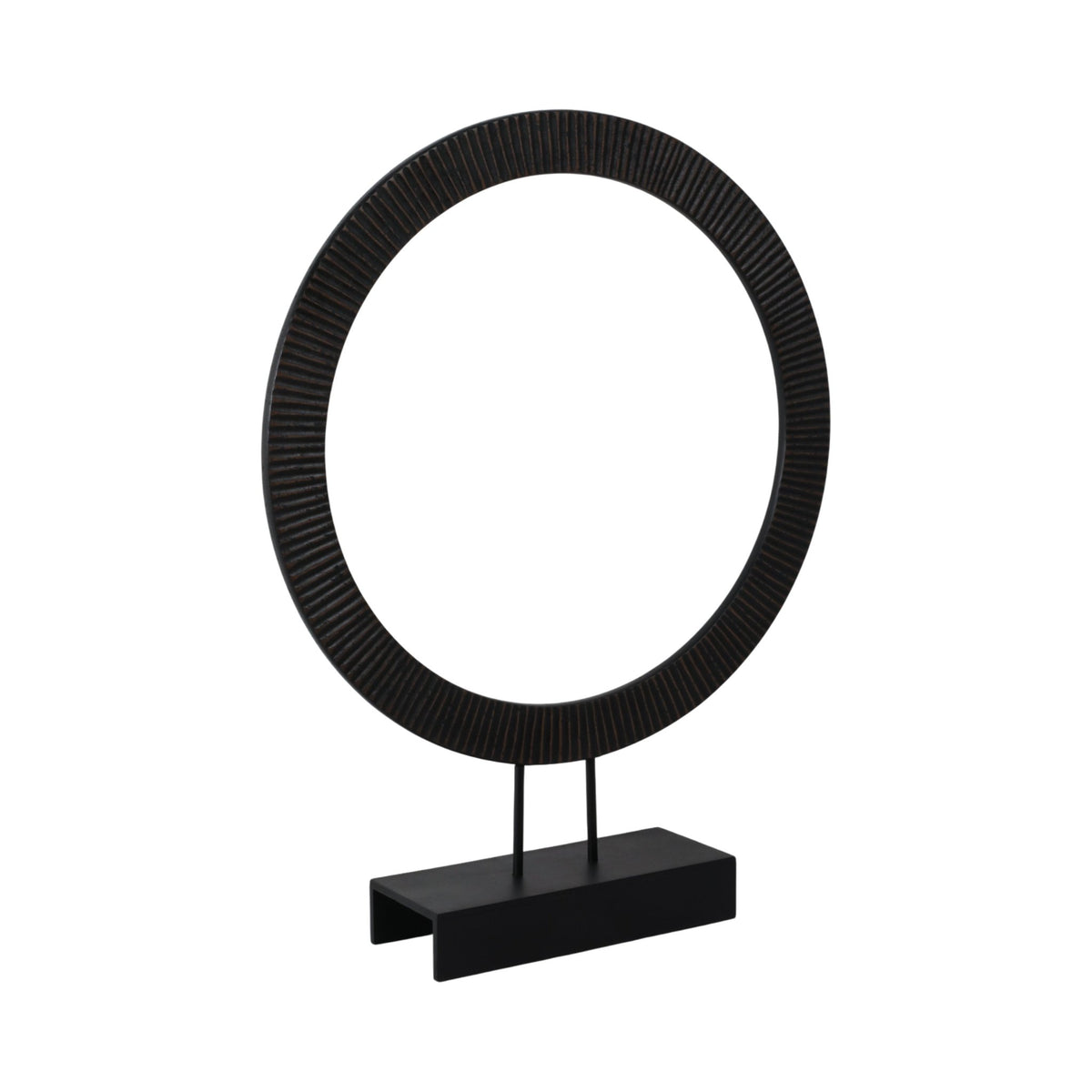 30" VOLTA LARGE BLACK WOOD RING STATUARY Table Decors| Sagebrook Home