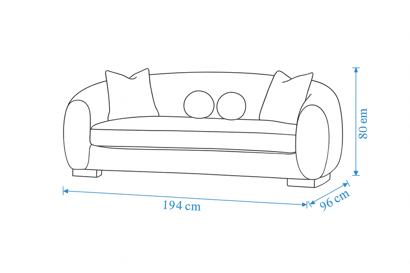 كنبة بوكليه بمقعدين باللون الابيض