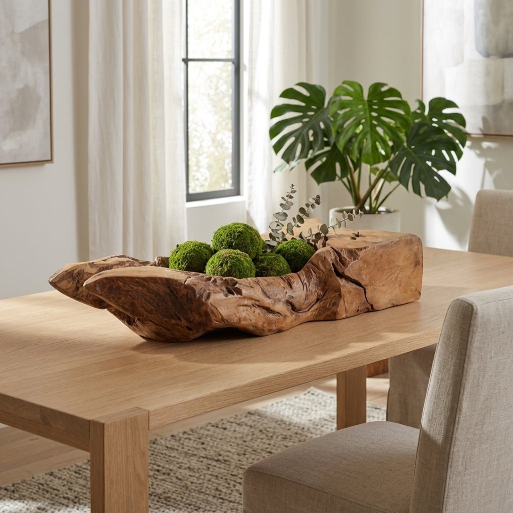 30x11" Teak Wood Bowl, Natural Bowl| Sagebrook Home
