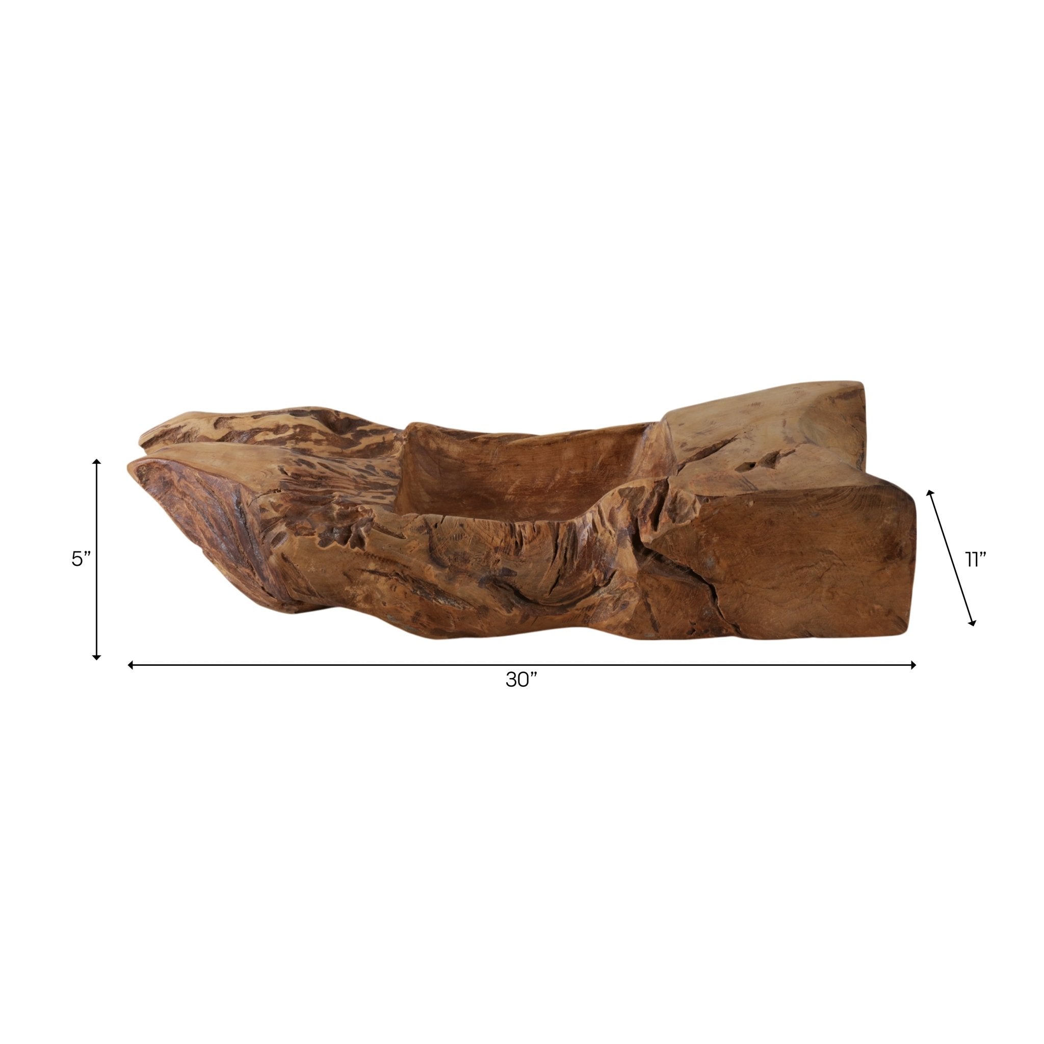 30x11" Teak Wood Bowl, Natural Bowl| Sagebrook Home