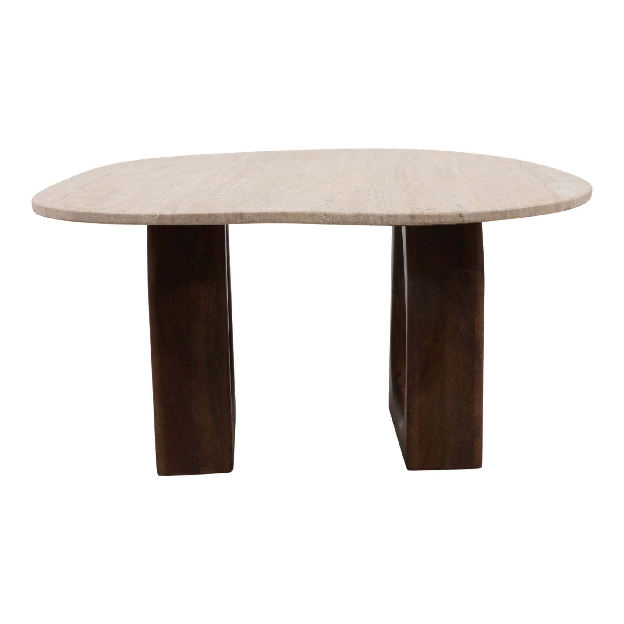 30x16" Open Base W/ Curvy Top Coffee Table, Tan/br Coffee Tables| Sagebrook Home