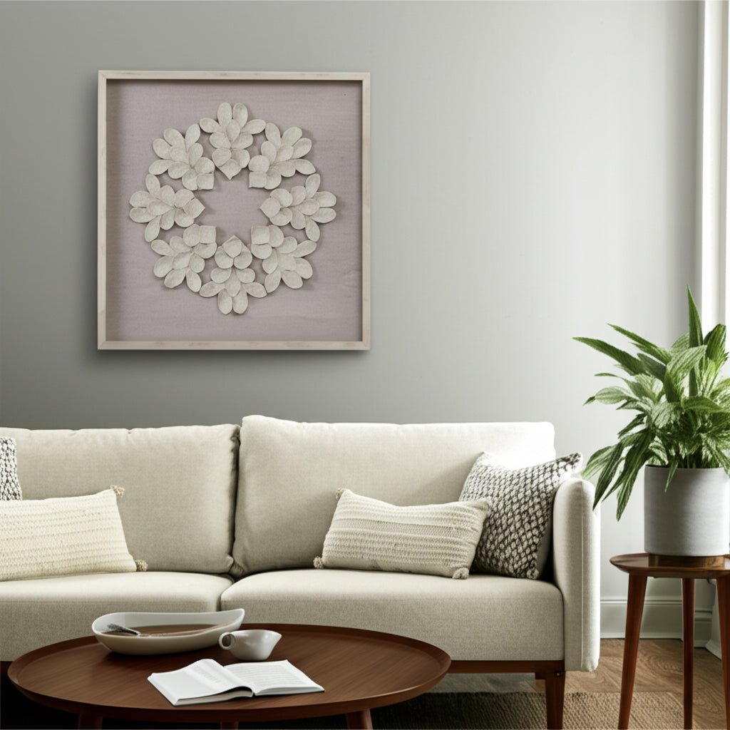 30x30 Clairvux Dimensional Leaf Shadowbox Art Wall Art| Sagebrook Home
