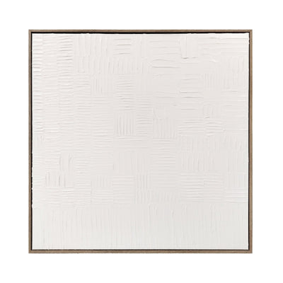 30x30" Glossy Lines Wall Art, White - Al Rugaib Furniture