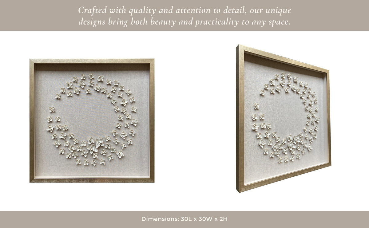 30x30 Payens Dimensional Flower Shadowbox Art Wall Art| Sagebrook Home