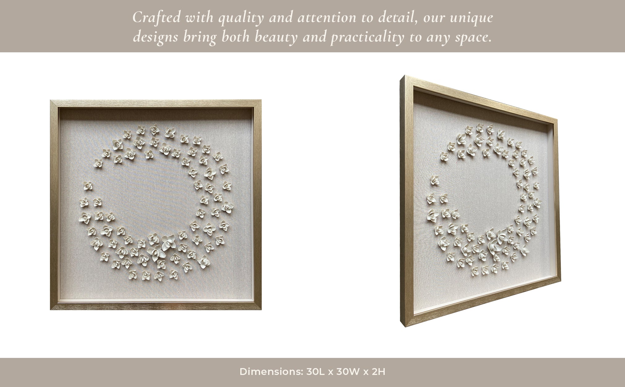 30x30 Payens Dimensional Flower Shadowbox Art Wall Art| Sagebrook Home