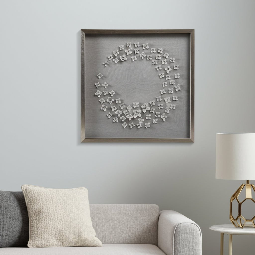 30x30 Payens Dimensional Flower Shadowbox Art Wall Art| Sagebrook Home