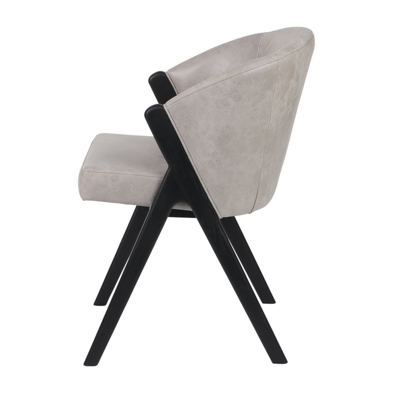 31" Astra Suede Wood Accent Chair, Ivory - Al Rugaib Furniture