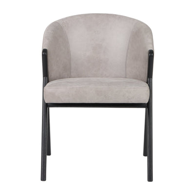 31" Astra Suede Wood Accent Chair, Ivory - Al Rugaib Furniture
