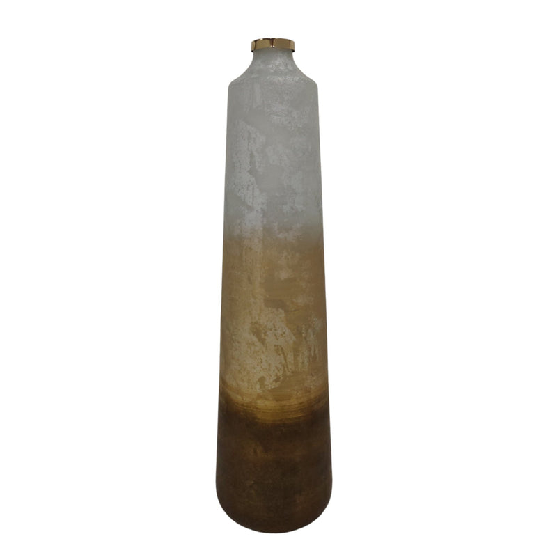 31" Gold Ombre Floor Vase, White/gold - Al Rugaib Furniture