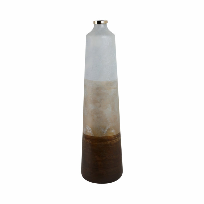 31" Gold Ombre Floor Vase, White/gold - Al Rugaib Furniture