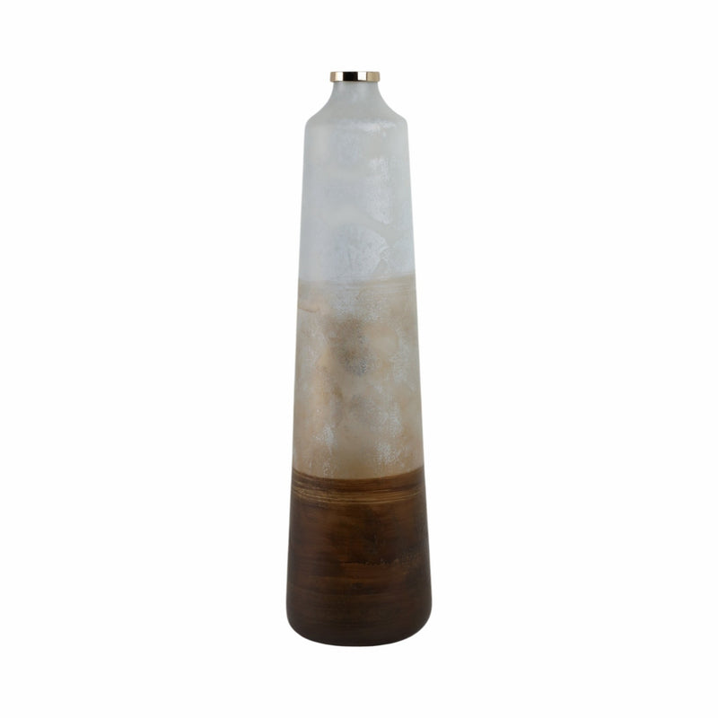 31" Gold Ombre Floor Vase, White/gold - Al Rugaib Furniture