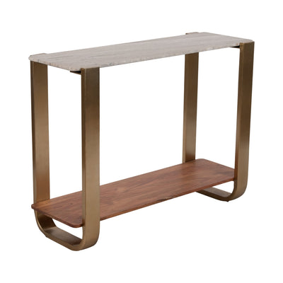 31" MARBLE TOP CONSOLE, GOLD KD - Al Rugaib Furniture
