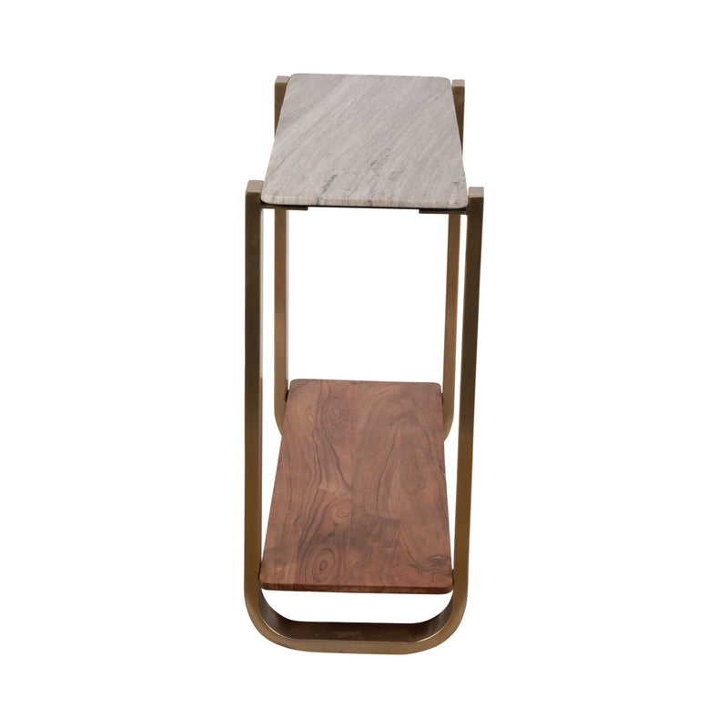 31" MARBLE TOP CONSOLE, GOLD KD - Al Rugaib Furniture