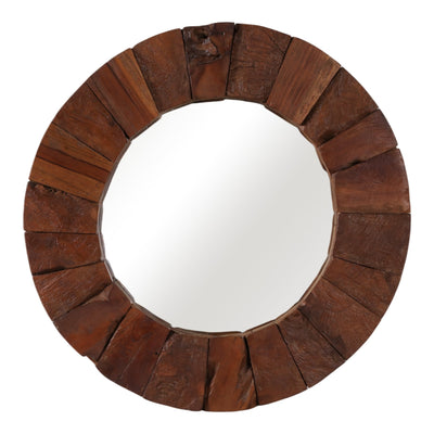 31x31" Teakwood Framed Mirror, Natural - Al Rugaib Furniture