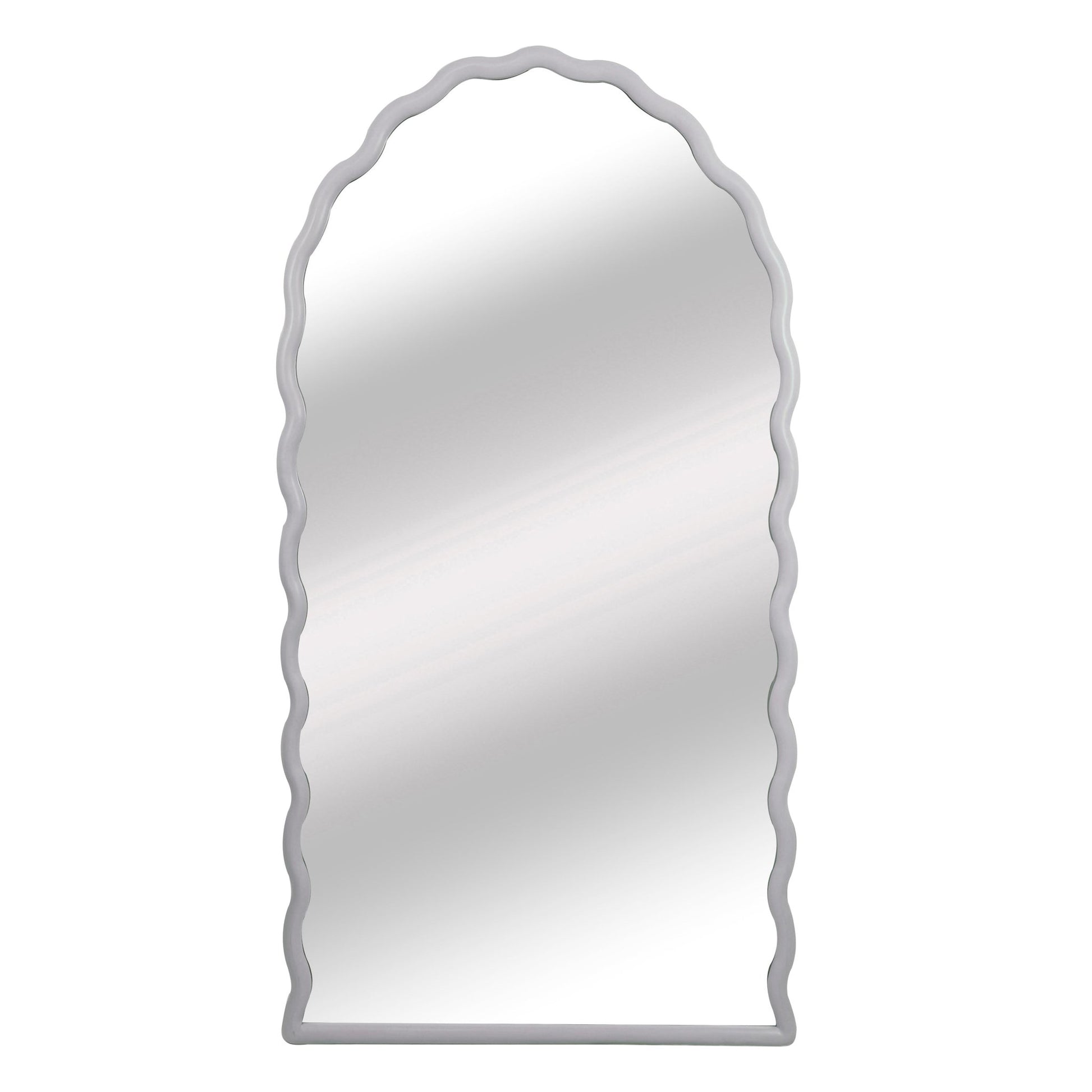 31x59" Wavy Leaner Mirror, White Wall Shelf| Sagebrook Home