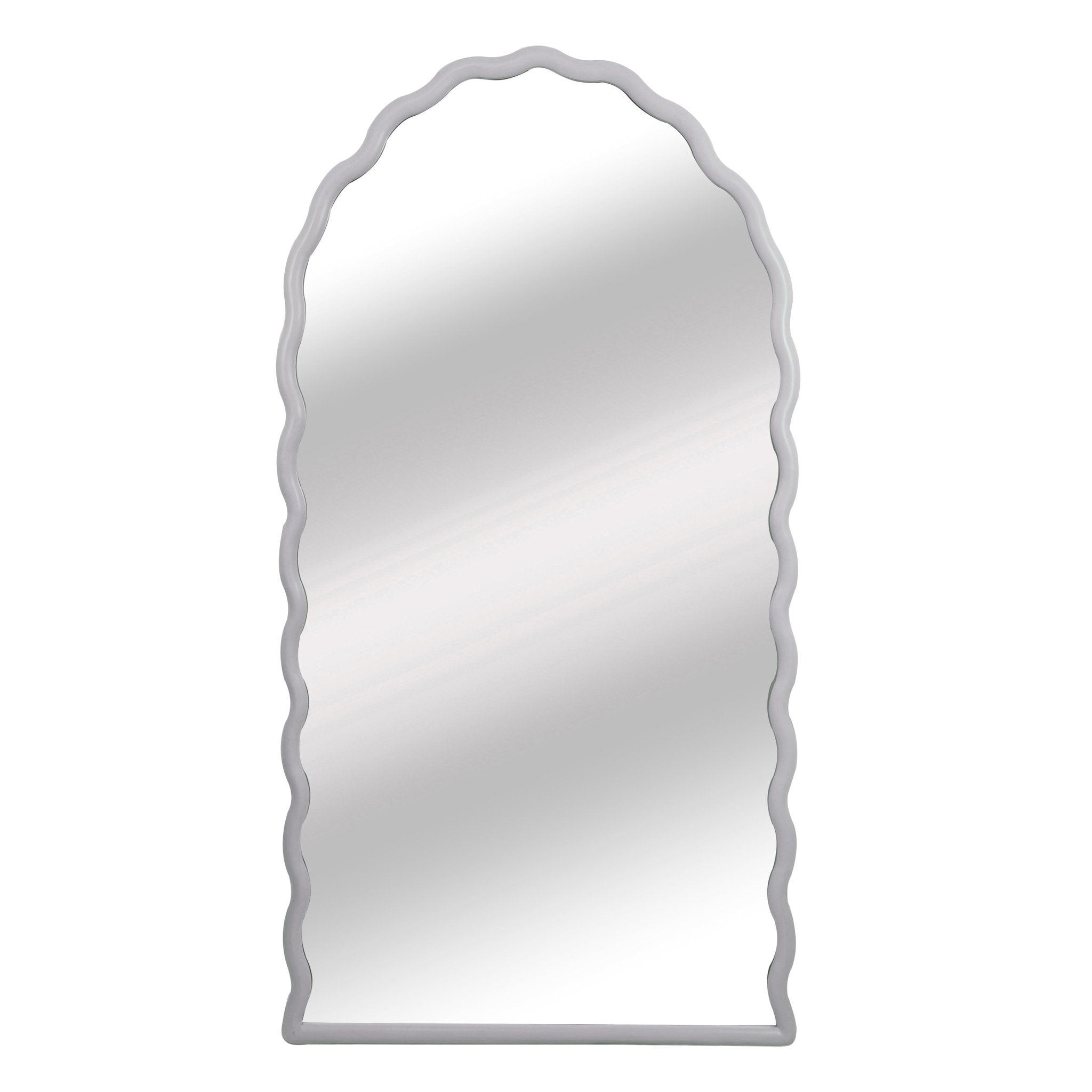 31x59" Wavy Leaner Mirror, White Wall Shelf| Sagebrook Home
